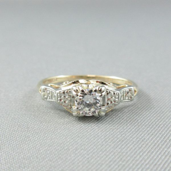 Diamond, 14K yellow gold and 18K white gold ring - Image 3