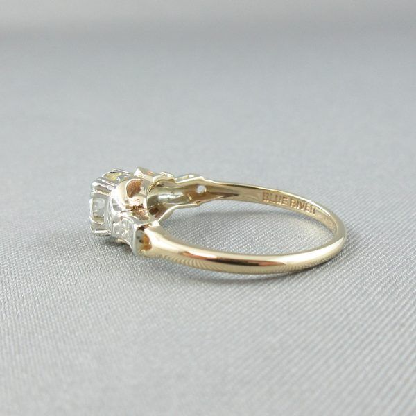 Diamond, 14K yellow gold and 18K white gold ring - Image 4