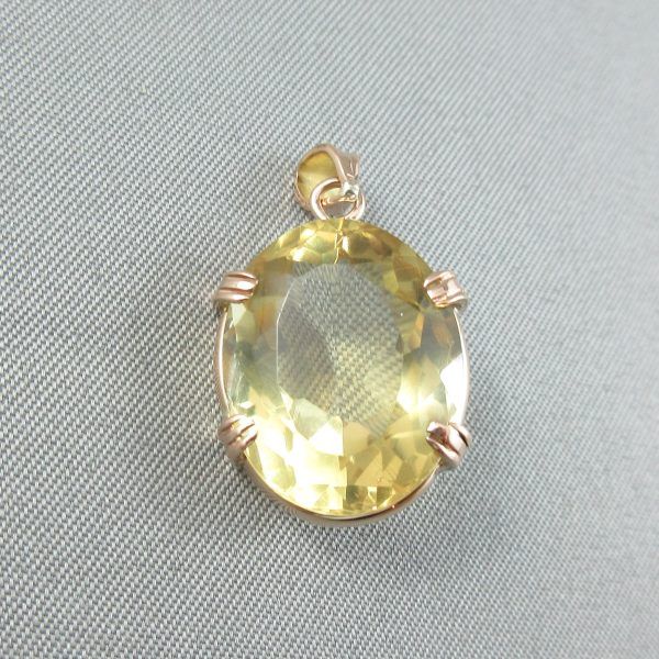 Citrine, 14K yellow gold pendant - Image 3