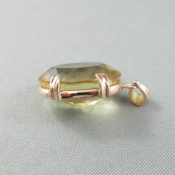 Citrine, 14K yellow gold pendant - Image 4