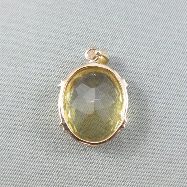 Citrine, 14K yellow gold pendant - Image 5