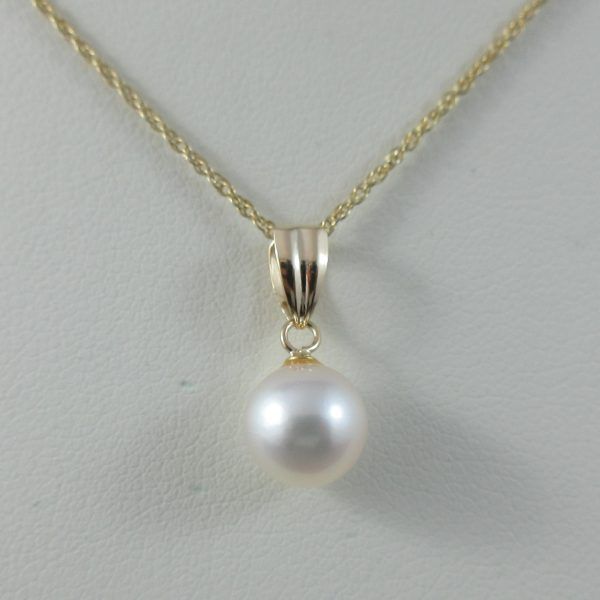 Akoya pearl, 18K yellow gold pendant - Image 4