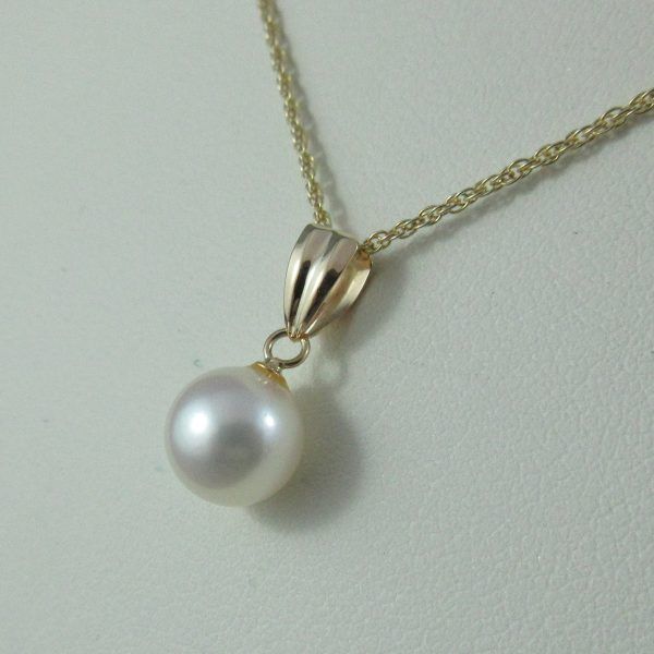 Akoya pearl, 18K yellow gold pendant - Image 5