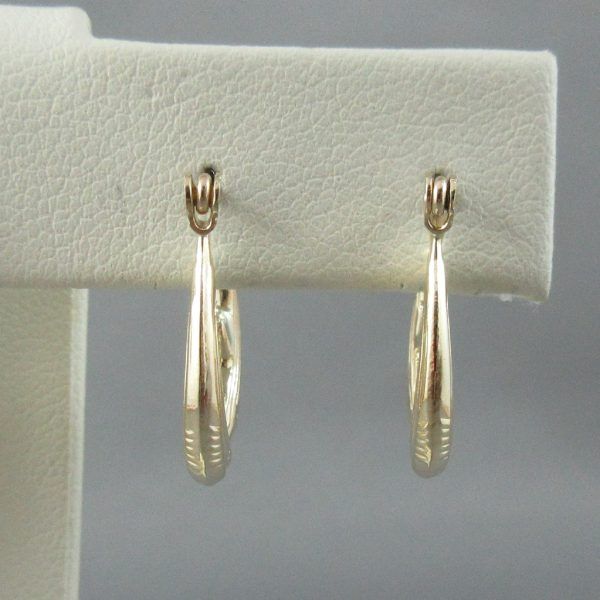 14K yellow gold hoop earrings - Image 2