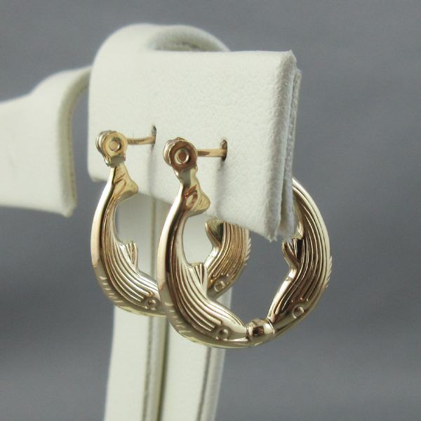 14K yellow gold hoop earrings - Image 3