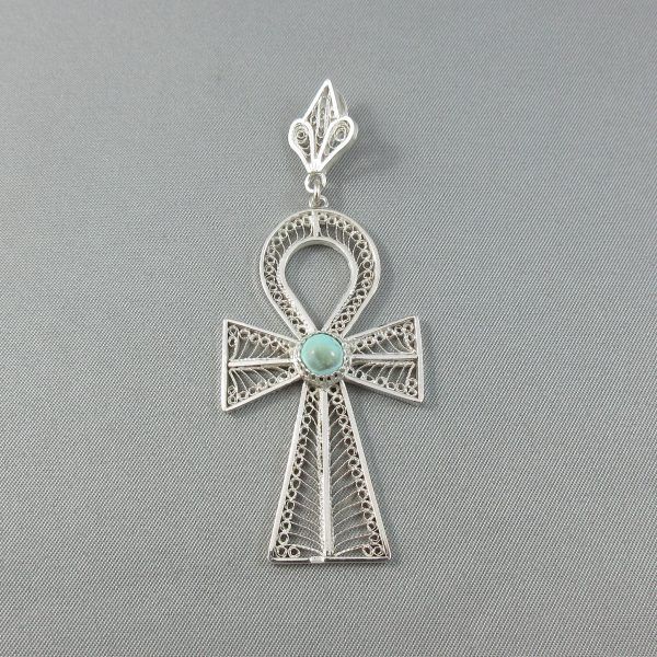 Croix, turquoise, argent