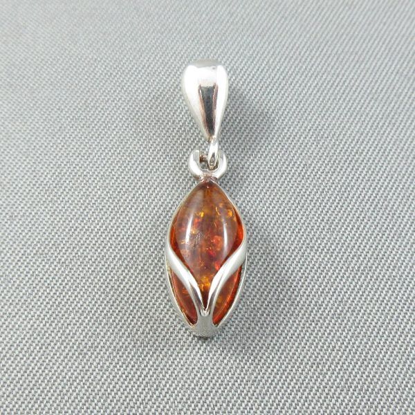 Amber silver pendant