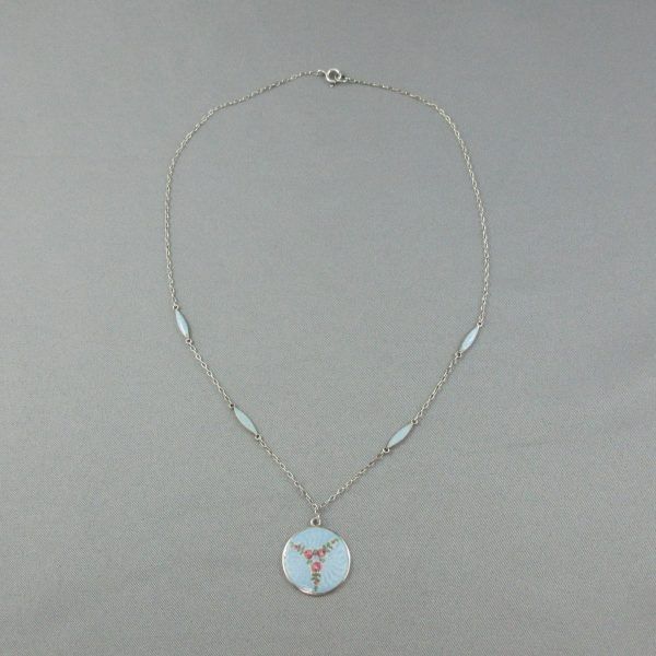 Silver enamel necklace and bracelet, BIRKS - Image 2