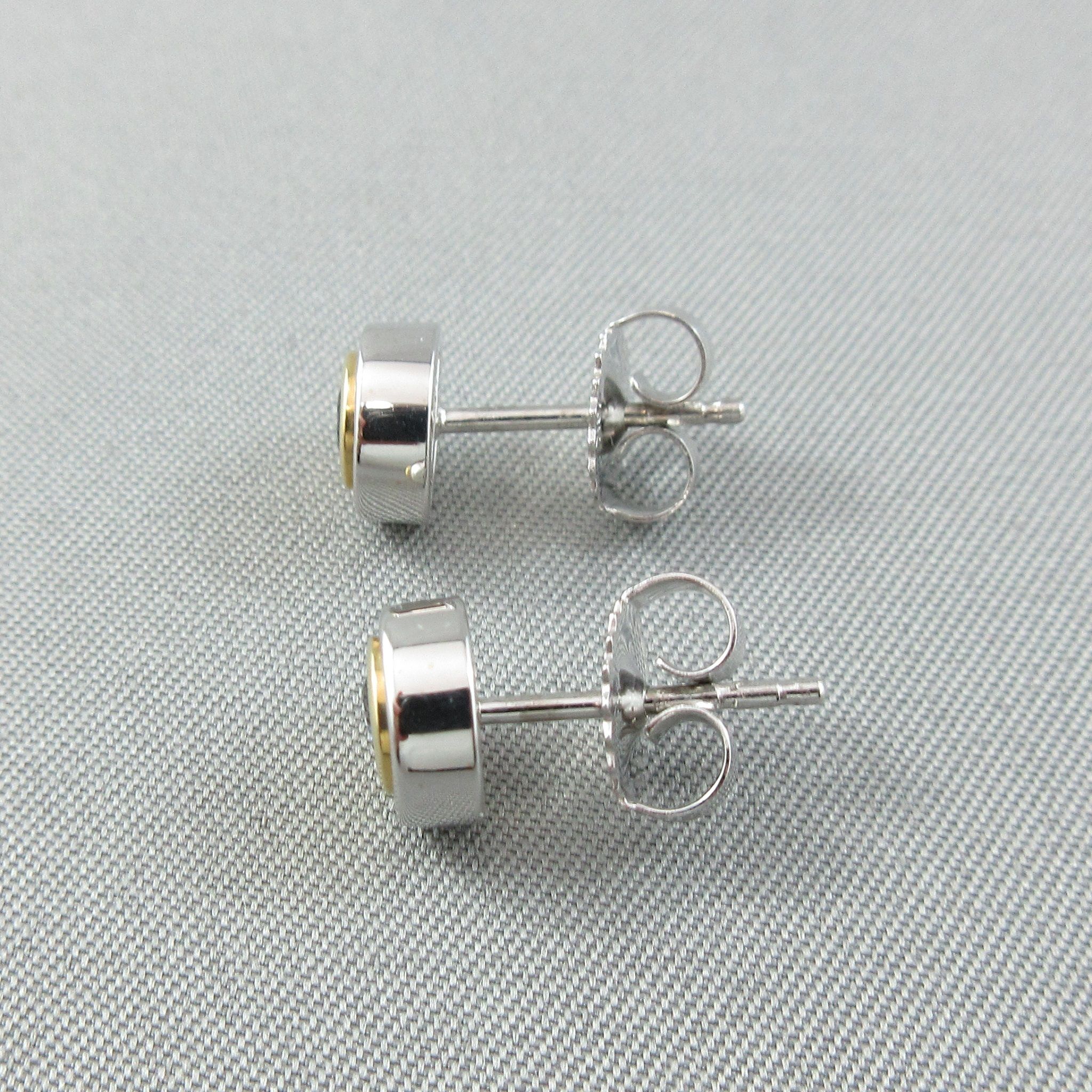 Boucles D'oreilles Yorkshire 3D Plaqué Or 18 Carats - Yeux Saphirs Bleus, Neuf Avec étiquettes