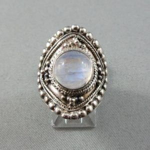 Bague, péristérite, argent