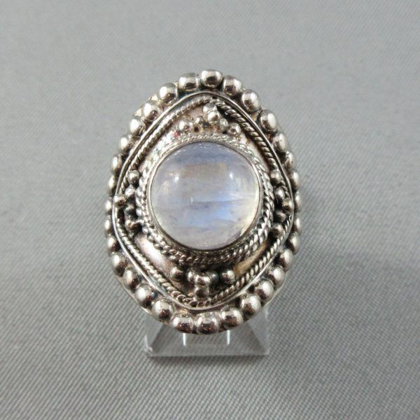 Bague, péristérite, argent
