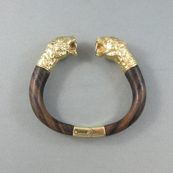 Bracelet de manchette, la tête de panthère