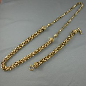Collier et bracelet, métal doré