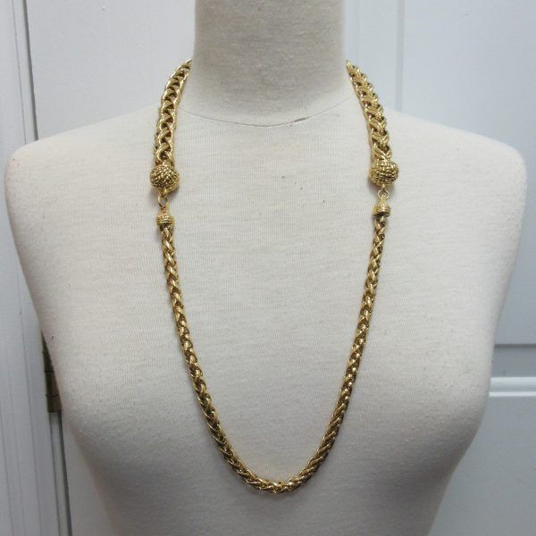 Collier et bracelet, métal doré – Image 4