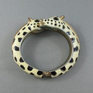 Bracelet rigide à penture, 2 girafes