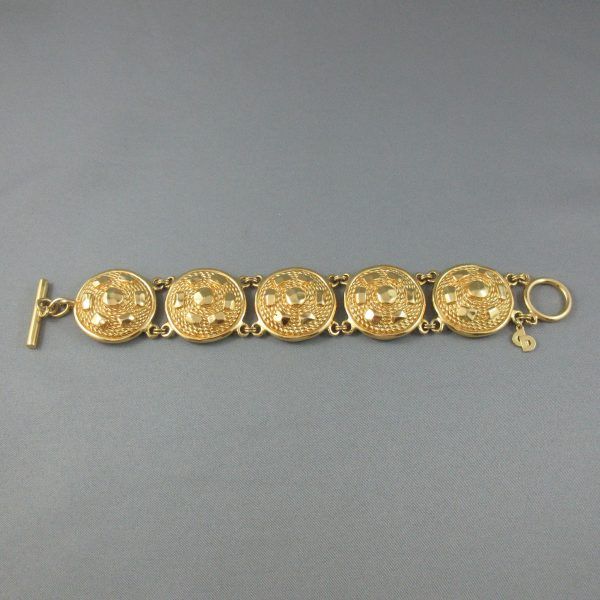 Bracelet et boucles d'oreilles, méta doré, Christian Dior – Image 2