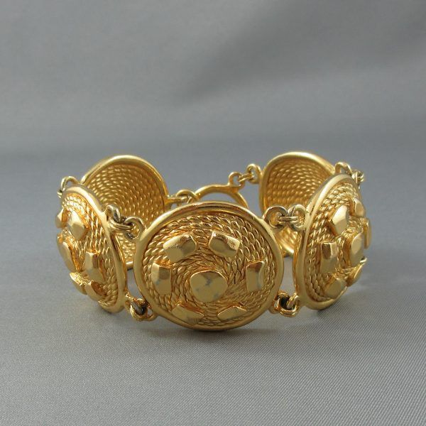 Bracelet et boucles d'oreilles, méta doré, Christian Dior – Image 3