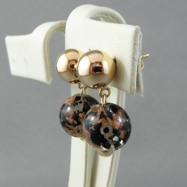 Collier et pendants d'oreilles, verre murano, 18K jaune – Image 6