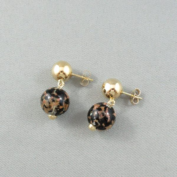 Collier et pendants d'oreilles, verre murano, 18K jaune – Image 7