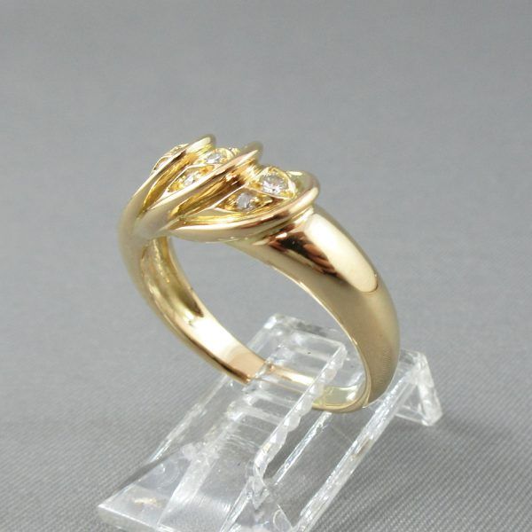 Bague, 9 diamants, 18K jaune – Image 2
