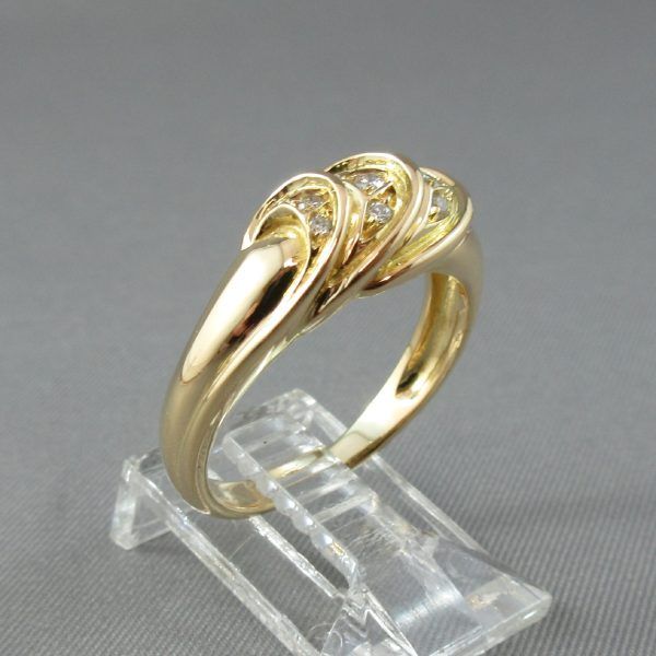 Bague, 9 diamants, 18K jaune – Image 3