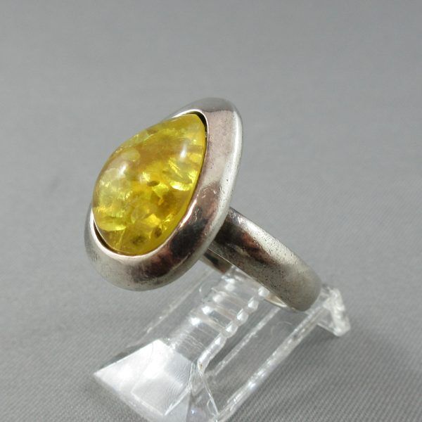 Amber, silver ring - Image 2