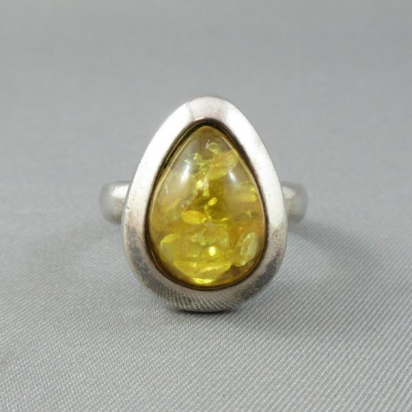 Amber, silver ring - Image 3
