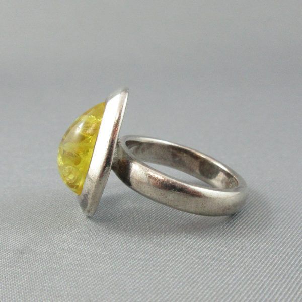 Amber, silver ring - Image 4