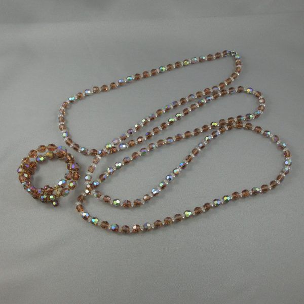 Brown northern lights stones, long necklace and bracelet, - Image 6