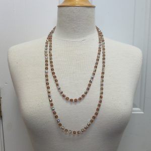 Brown northern lights stones, long necklace and bracelet,