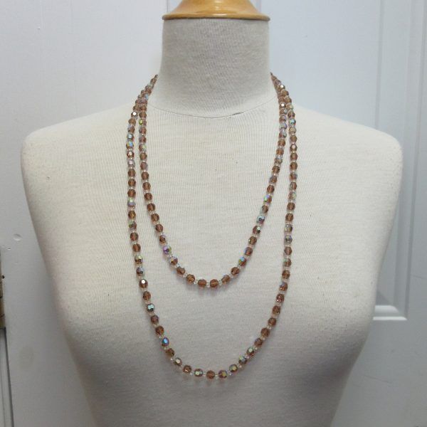 Brown northern lights stones, long necklace and bracelet,