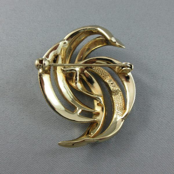 White glass, green and black enamel, fancy brooch - Image 4