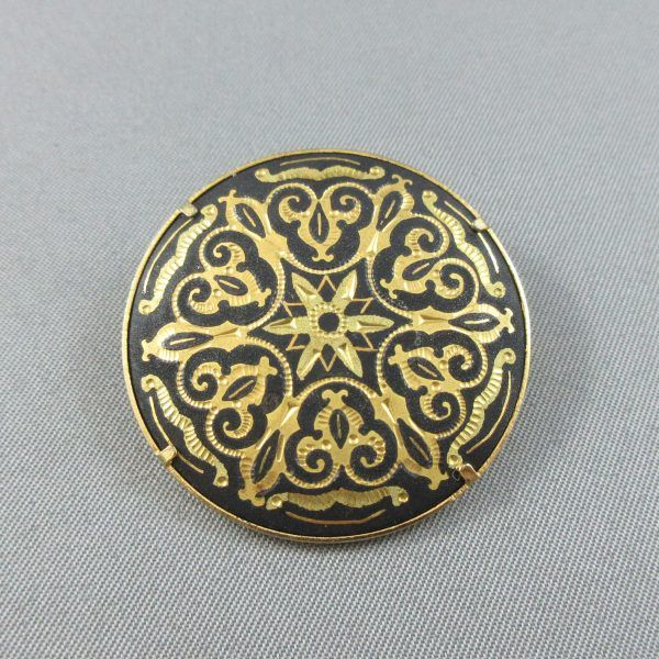 Broche et pendants d'oreilles, damasquinés – Image 2
