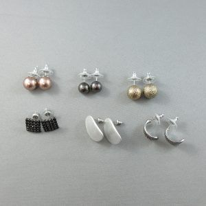 6 stud earrings