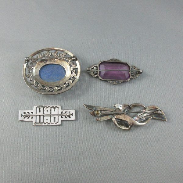 Marcasites, 4 silver brooches - Image 2