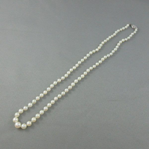 Collier, perles Akoya, 10K blanc – Image 3